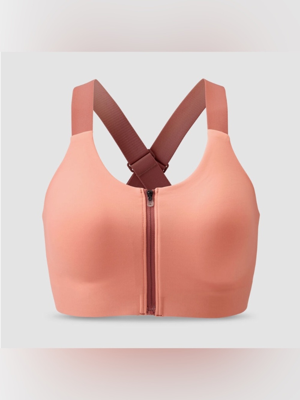 Duluth Trading Co Women's Plus High-Impact Bonded Zip-Front Bra Size 18W Pink